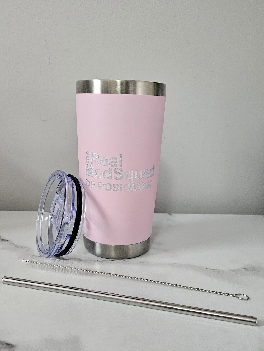 "The Real ModSquad Of Poshmark" 20oz Tumbler w/ Lid & Straw- Pick 1 - Picture 3 of 12